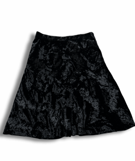 Jupe Midi en Velours Noir
