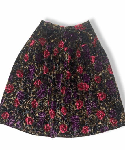 Jupe en Velours Fleurie