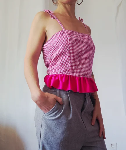 Top dos Nu Vichy Rose