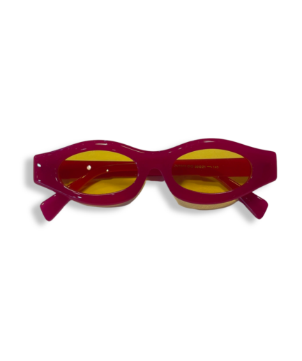 Lunettes Rectangulaires Roses Jaunes