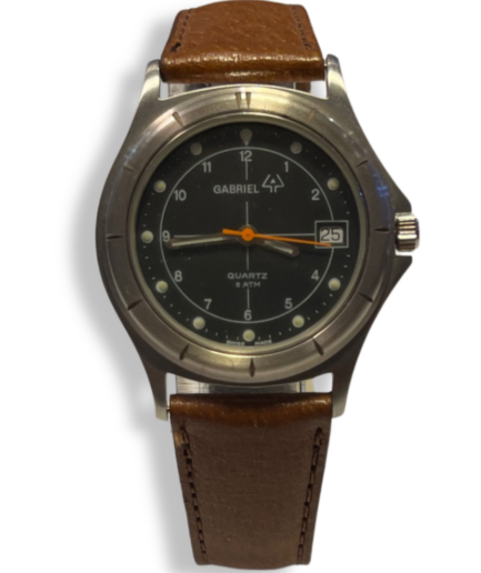 Gabriel Montre Vintage Style Plongée – Bracelet Cuir Brun