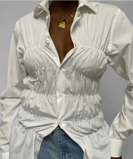 Chemise Denim Blanche 75cm