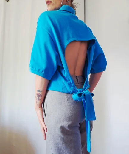 Polo Dos Nu Lacoste Bleu